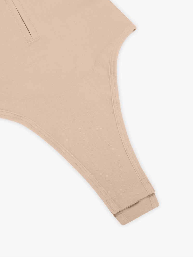 Seamless Plunge Chest Support Bodysuit with Clips Inside