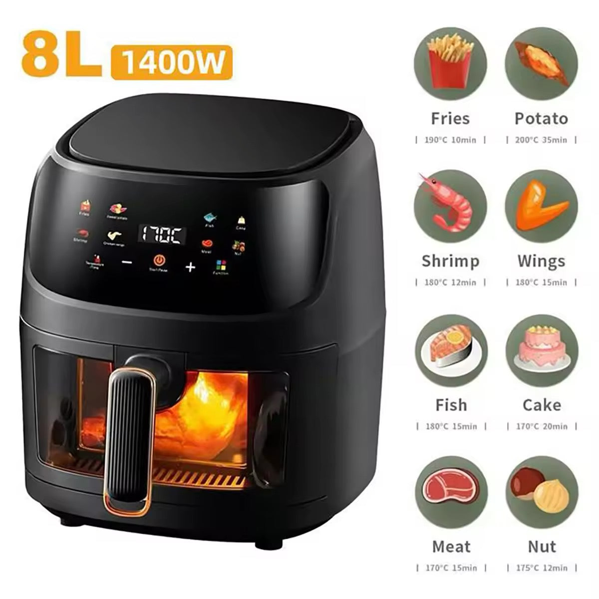 8L Smart Air Fryer Oven