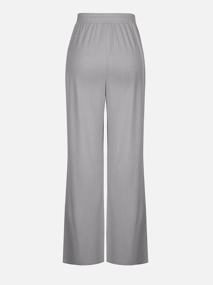 Rayon Ribbed Wide Leg Lounge Pants