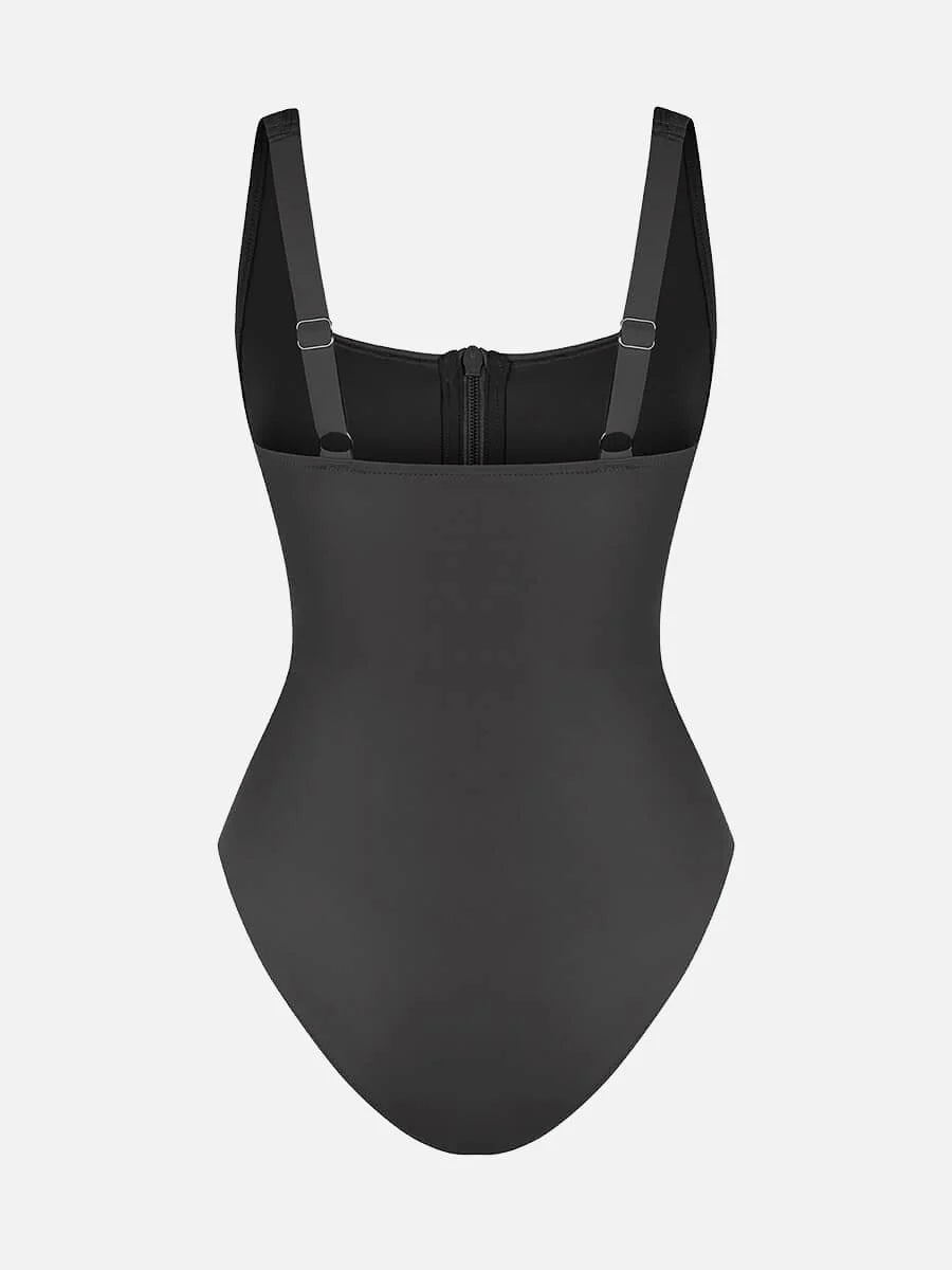 Traje de baño de una pieza con control de abdomen y cintura moldeadora