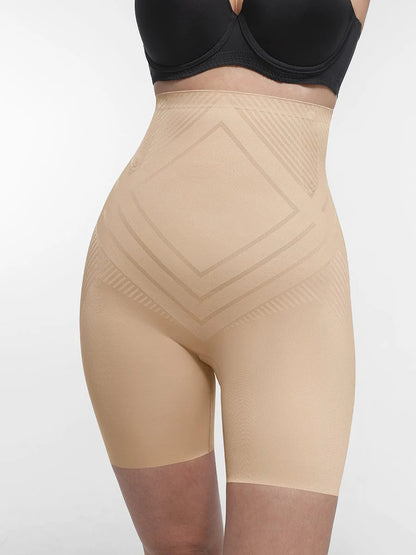 Braguita moldeadora de cintura alta de spandex líquido Air Slim para adelgazar muslos