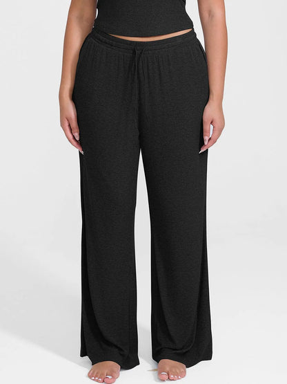 Rayon Ribbed Wide Leg Lounge Pants