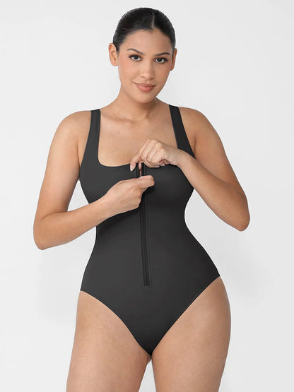 Traje de baño de una pieza con control de abdomen y cintura moldeadora