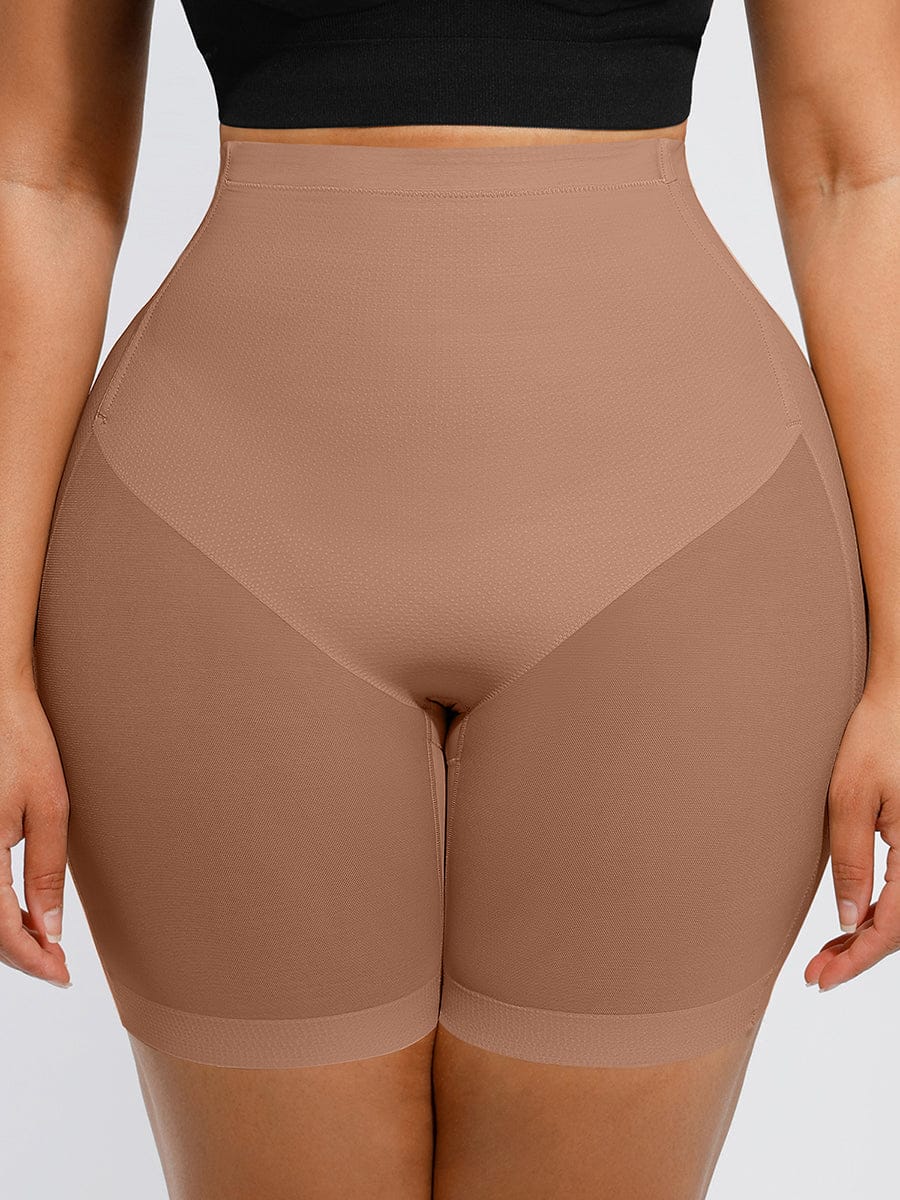 Body Modelador em Mesh de Cintura Baixa com Lifting de Glúteos