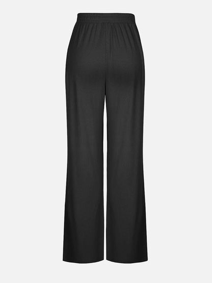 Rayon Ribbed Wide Leg Lounge Pants