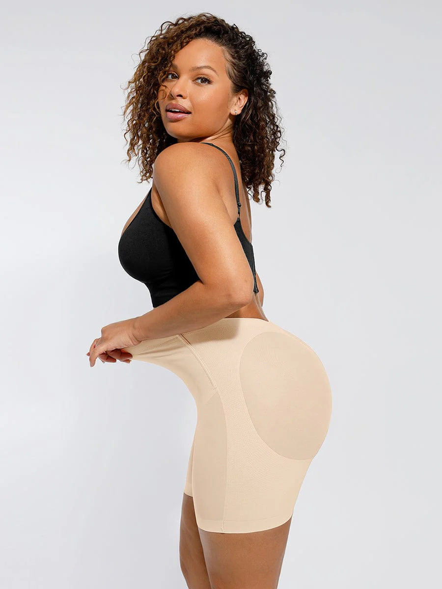 Body Modelador em Mesh de Cintura Baixa com Lifting de Glúteos