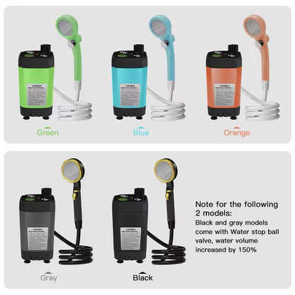 6000mAh Portable Camping Shower Kit