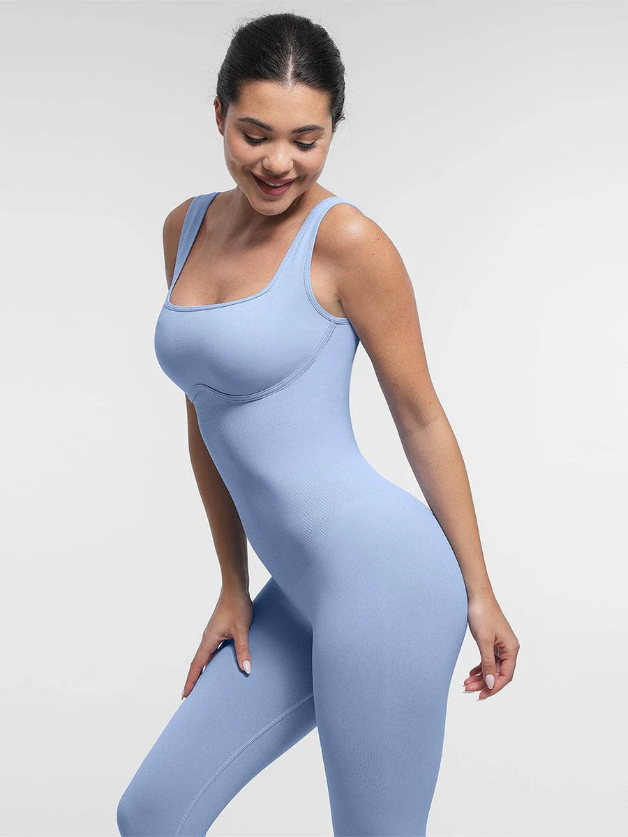 Macacão Modelador Sem Costuras Decote Quadrado com Costas em U