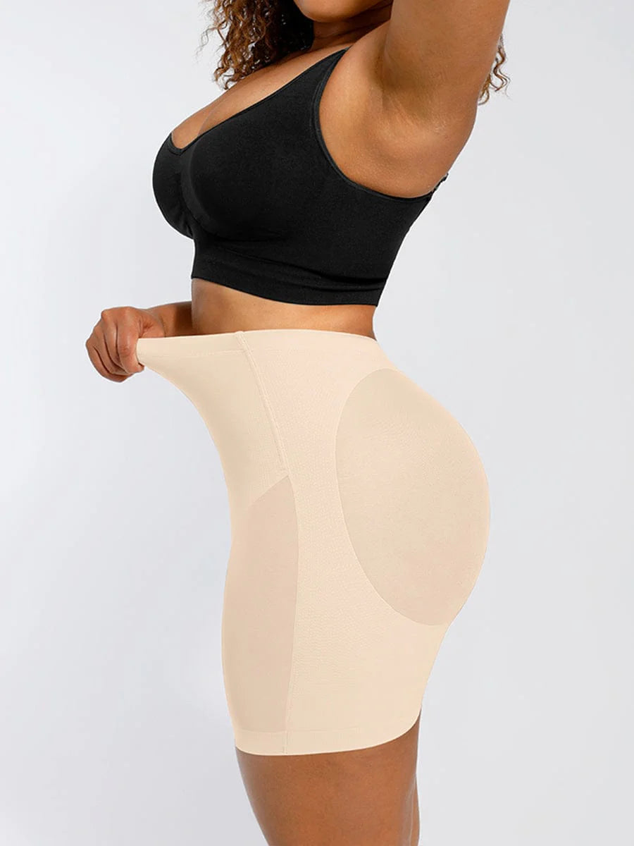 Body Modelador em Mesh de Cintura Baixa com Lifting de Glúteos