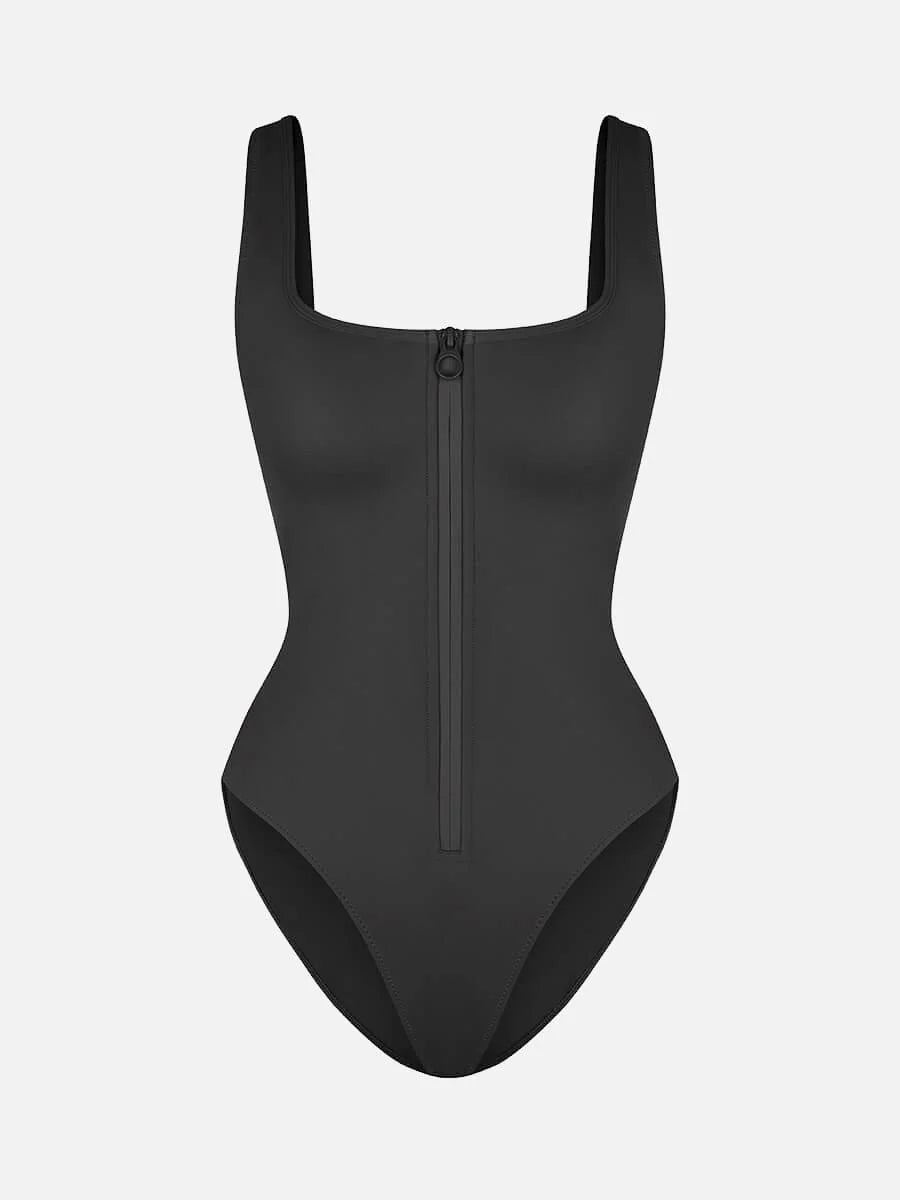 Traje de baño de una pieza con control de abdomen y cintura moldeadora