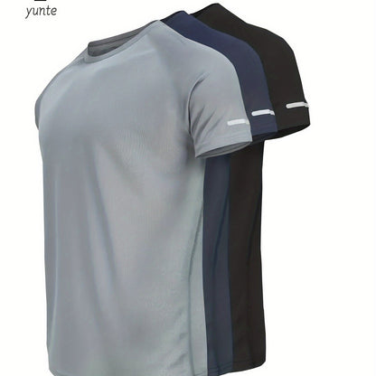 3-Pack Active Tees - Grey, Navy & Black