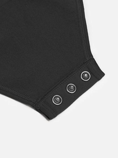 Body Modelador Sem Costuras de Manga Comprida Fio Dental