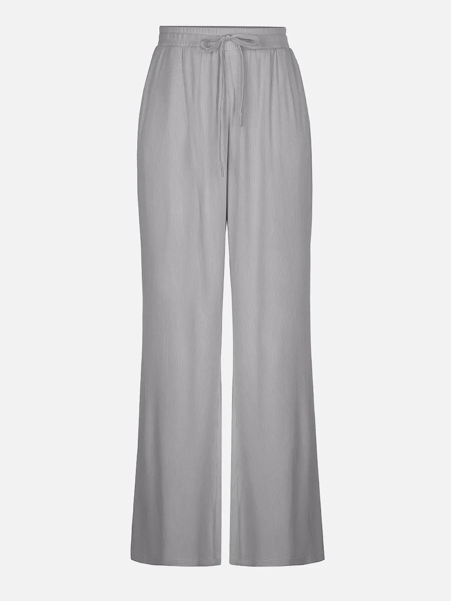 Rayon Ribbed Wide Leg Lounge Pants