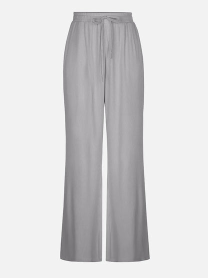 Rayon Ribbed Wide Leg Lounge Pants