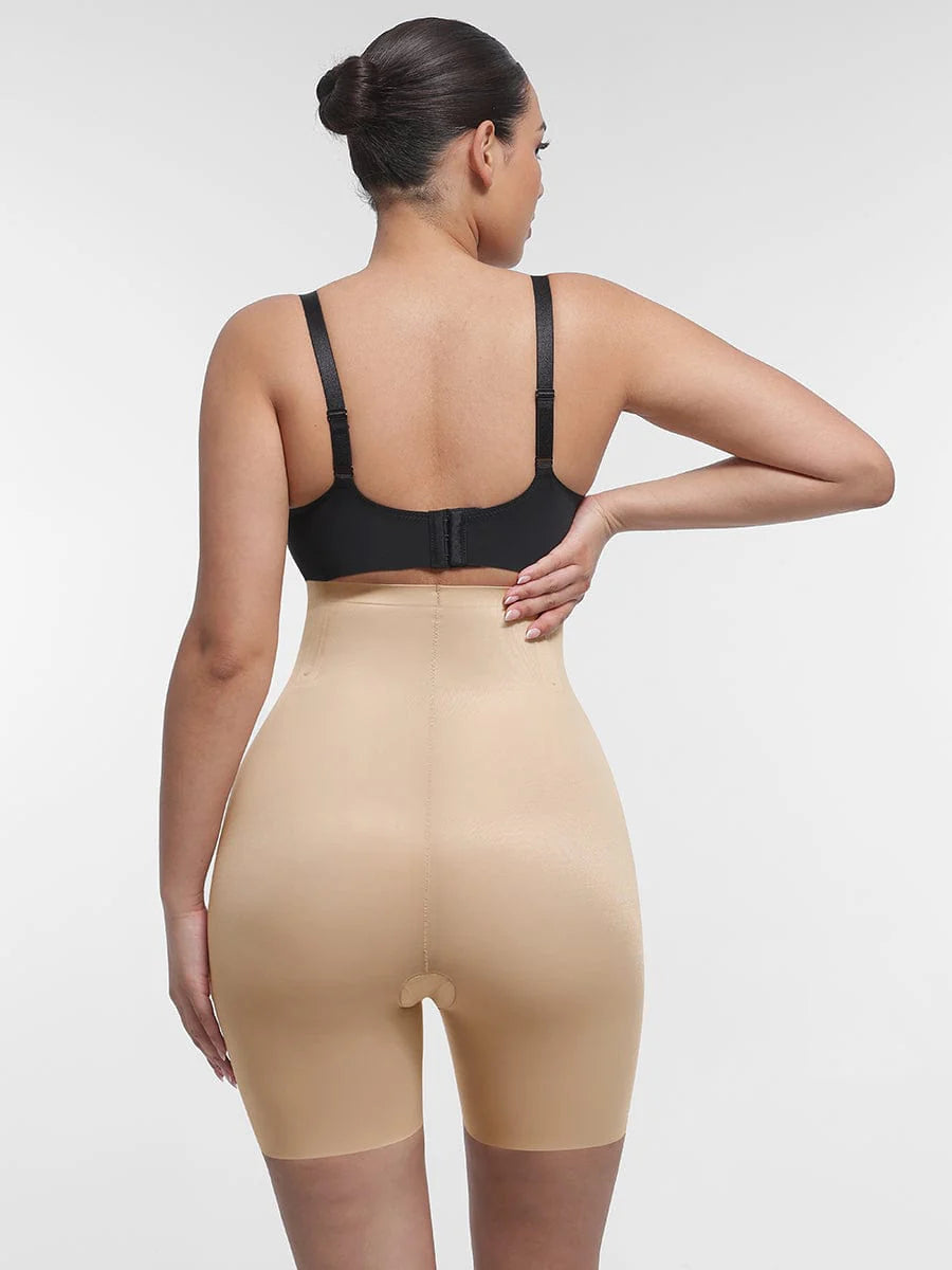 Braguita moldeadora de cintura alta de spandex líquido Air Slim para adelgazar muslos