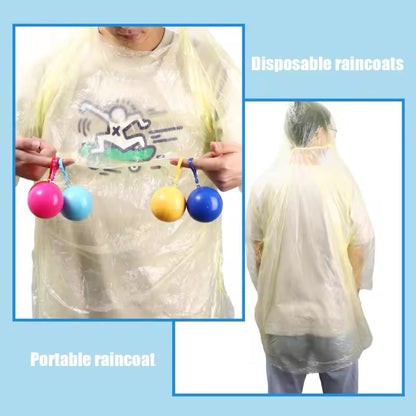 Portable Disposable Rain Poncho Set of 5