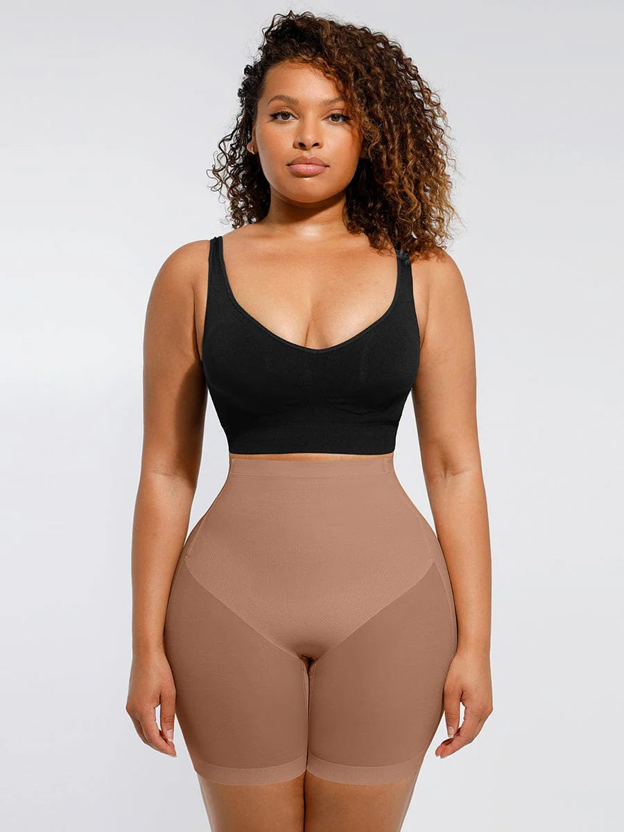 Body Modelador em Mesh de Cintura Baixa com Lifting de Glúteos