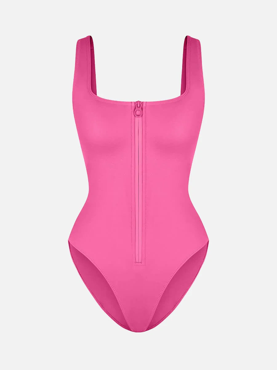 Traje de baño de una pieza con control de abdomen y cintura moldeadora