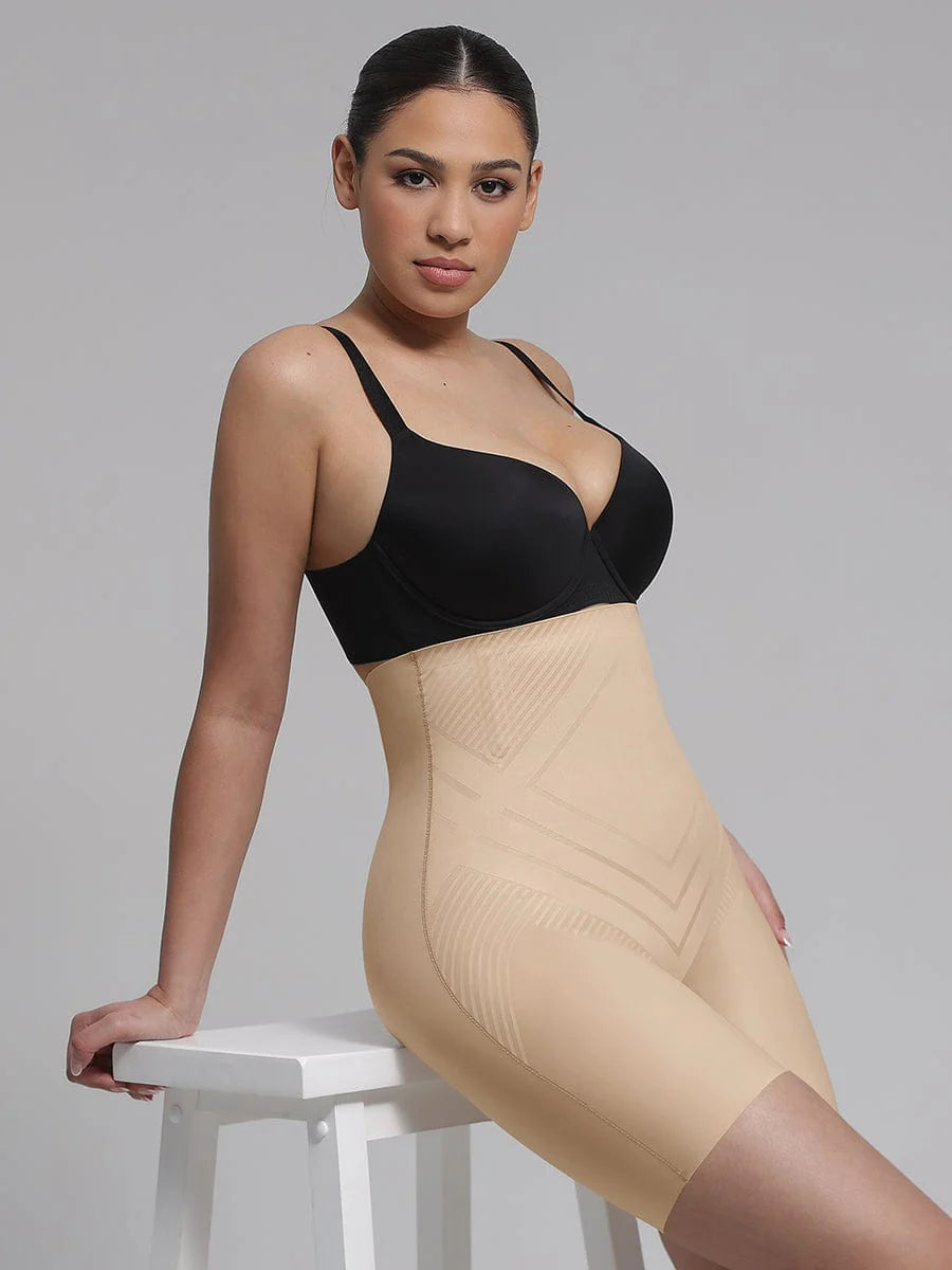 Braguita moldeadora de cintura alta de spandex líquido Air Slim para adelgazar muslos