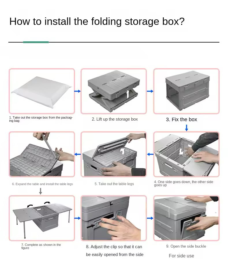 Multi-Use Folding Storage Box & Table