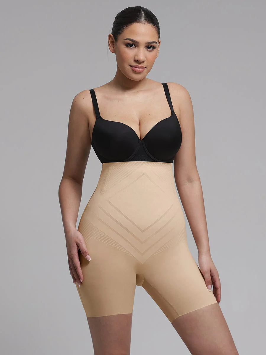 Braguita moldeadora de cintura alta de spandex líquido Air Slim para adelgazar muslos