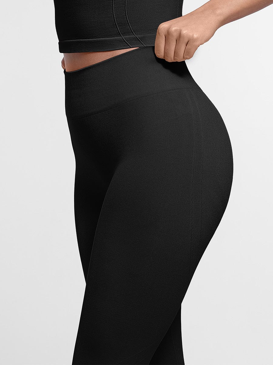 Seamless Double-Layer Waistband Peach Buttocks Shaping Yoga Leggings