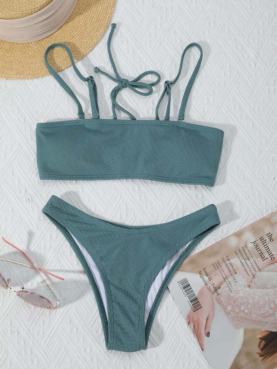 Biquíni Canelado Estilo Bandeau