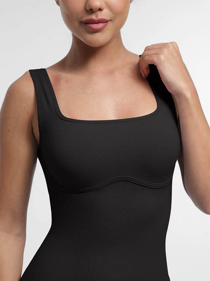 Macacão Modelador Sem Costuras Decote Quadrado com Costas em U