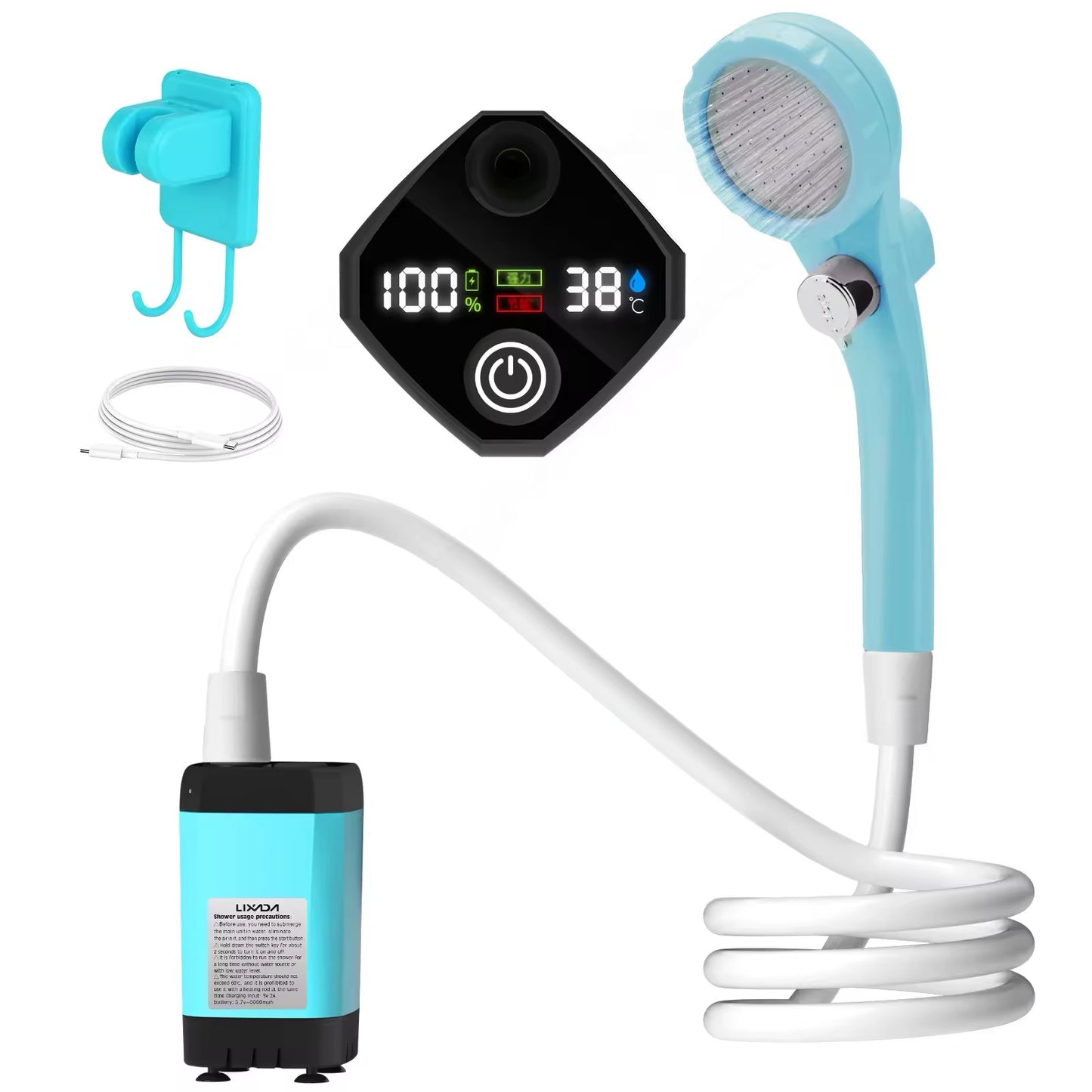 6000mAh Portable Camping Shower Kit