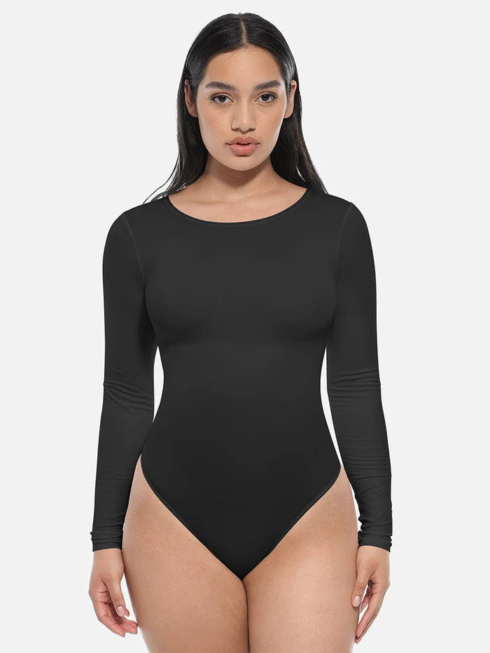 Body Modelador Sem Costuras de Manga Comprida