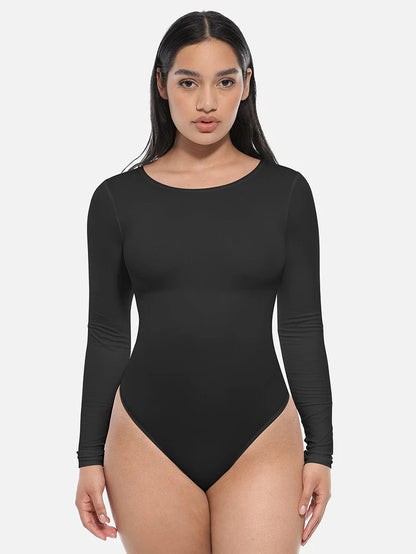 Body Modelador Sem Costuras de Manga Comprida