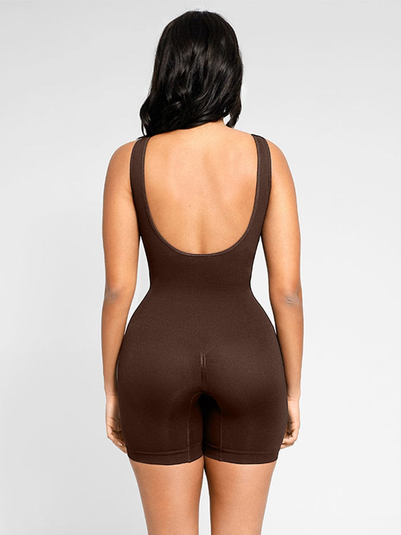 Round Neck Seamless Sexy U Back Shape Shapewear with Removable Cups