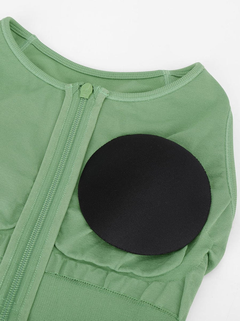 Seamless Zip Front Full-Length Racerback 2-in-1 Sport Shaping Jumpsuit