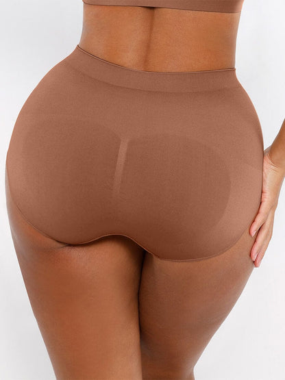 Cueca Modeladora Sem Costuras de Cintura Alta com Efeito Push-Up