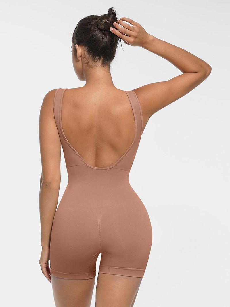 Round Neck Seamless Sexy U Back Shape Shapewear with Removable Cups