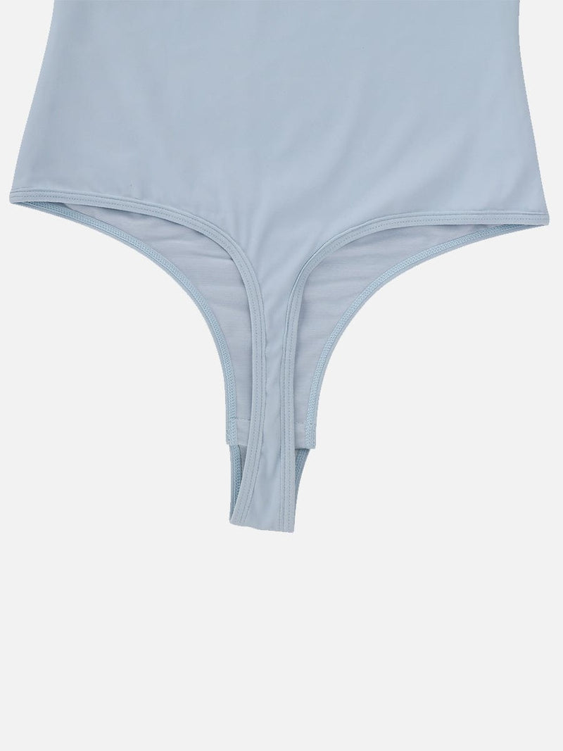 Square-Neck Short-Sleeve Tummy Control Bodysuit