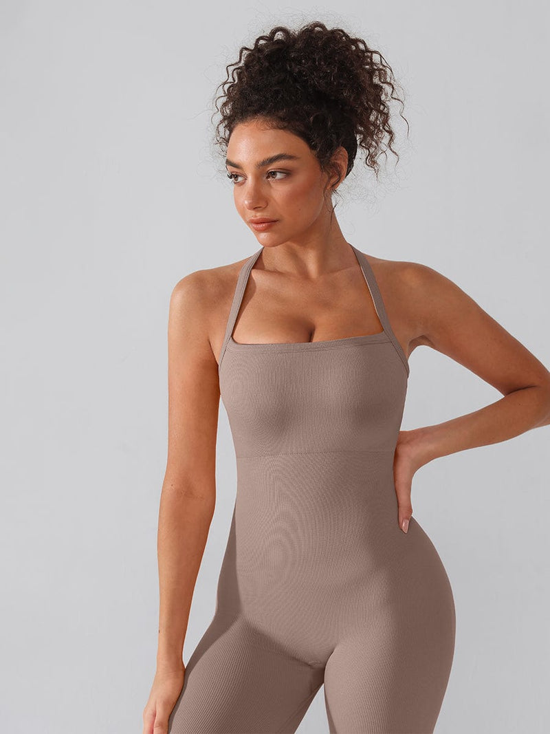 Seamless Sports Shaping 2 in 1 Waist and Tummy Control Bra-free Jumpsuit