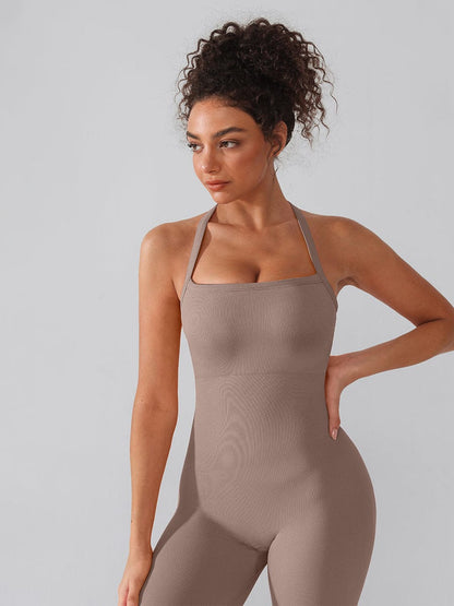 Seamless Sports Shaping 2 in 1 Waist and Tummy Control Bra-free Jumpsuit