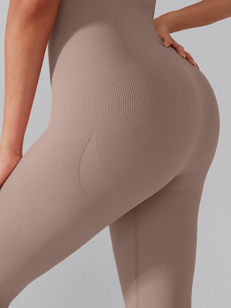 Seamless Sports Shaping 2 in 1 Waist and Tummy Control Bra-free Jumpsuit