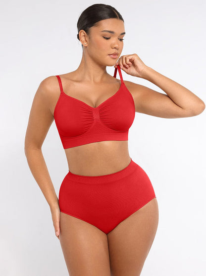 Cueca Modeladora Sem Costuras de Cintura Alta com Efeito Push-Up