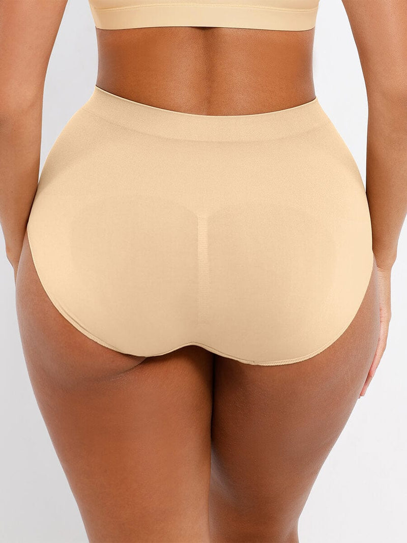 Cueca Modeladora Sem Costuras de Cintura Alta com Efeito Push-Up