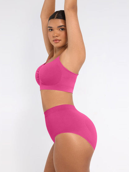 Cueca Modeladora Sem Costuras de Cintura Alta com Efeito Push-Up