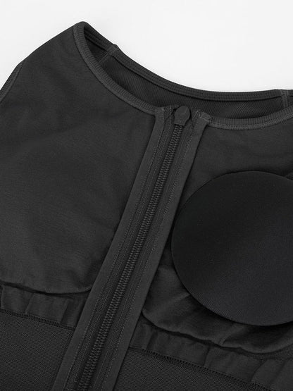 Seamless Zip Front Full-Length Racerback 2-in-1 Sport Shaping Jumpsuit