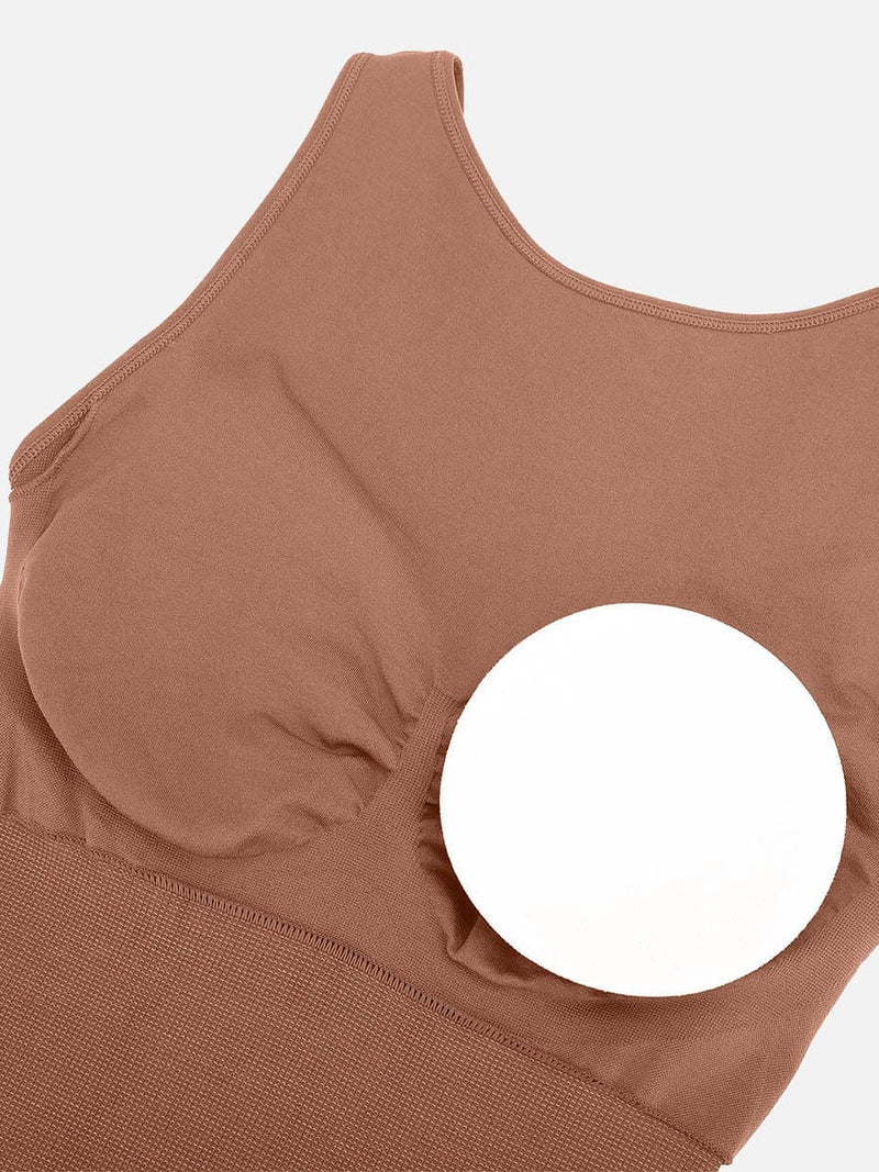 Round Neck Seamless Sexy U Back Shape Shapewear with Removable Cups