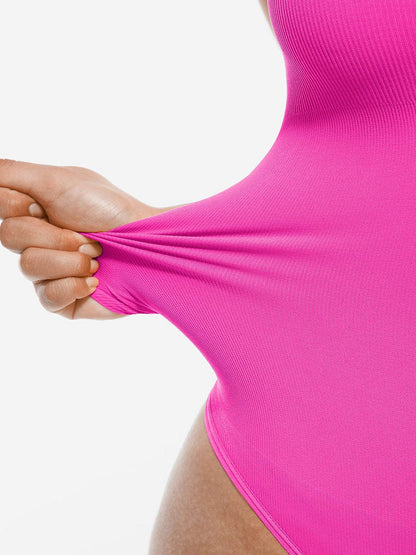 Seamless Crossover Halter Thong Bodysuit