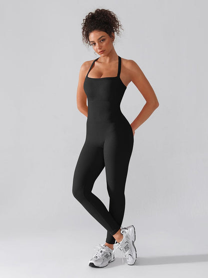 Seamless Sports Shaping 2 in 1 Waist and Tummy Control Bra-free Jumpsuit