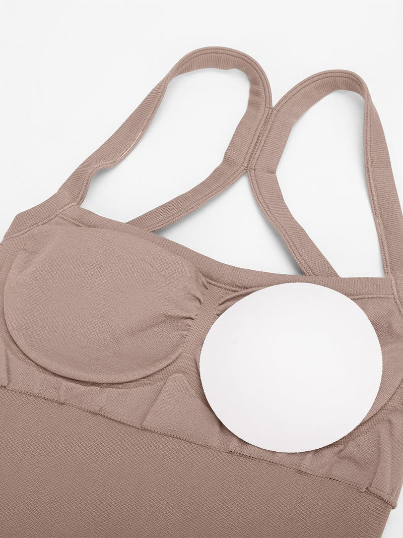 Seamless Sports Shaping 2 in 1 Waist and Tummy Control Bra-free Jumpsuit