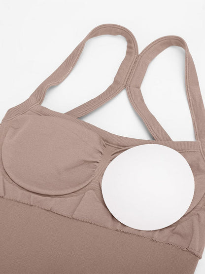 Seamless Sports Shaping 2 in 1 Waist and Tummy Control Bra-free Jumpsuit