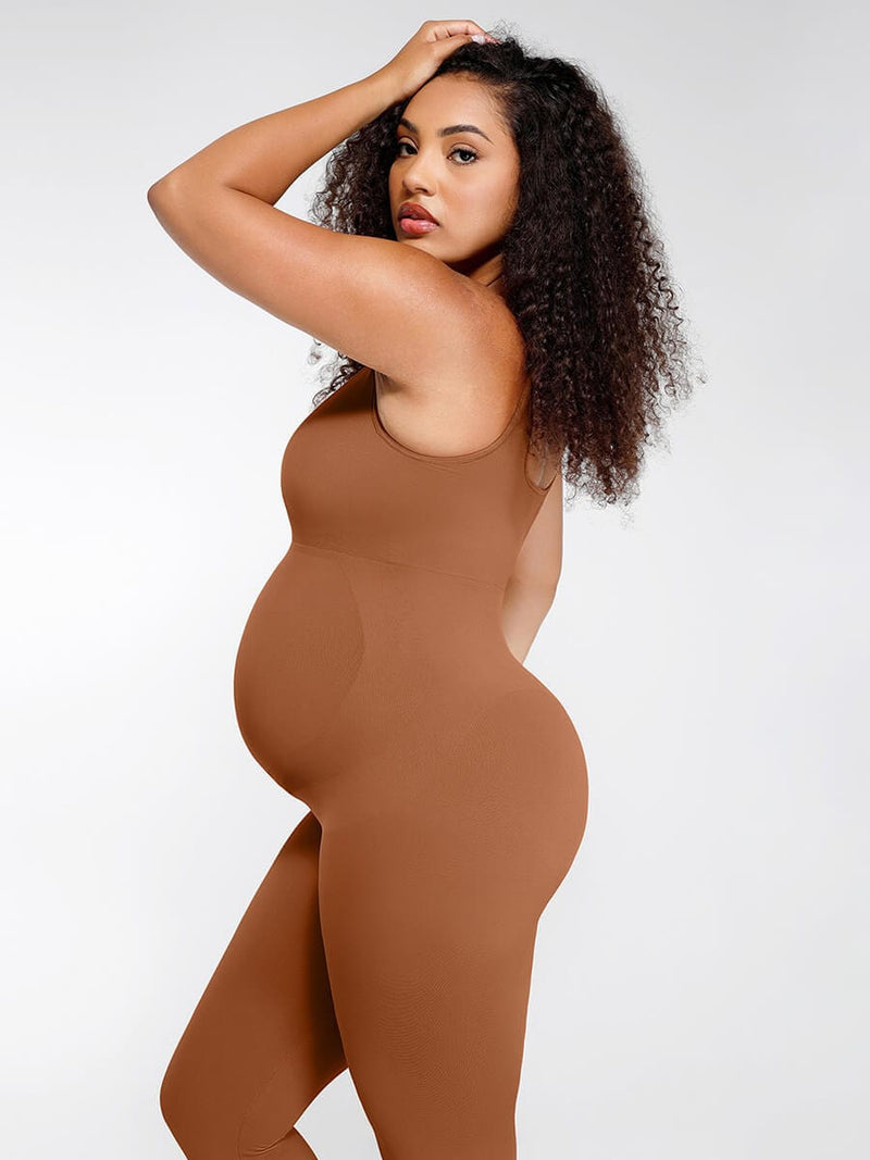 Seamless Eco-friendly Back Lifting Abdominal Supports Maternity Catsuit Jumpsuit