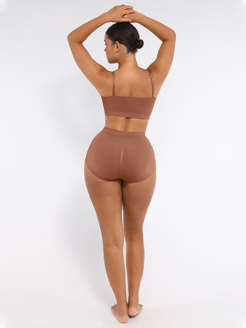 Cueca Modeladora Sem Costuras de Cintura Alta com Efeito Push-Up